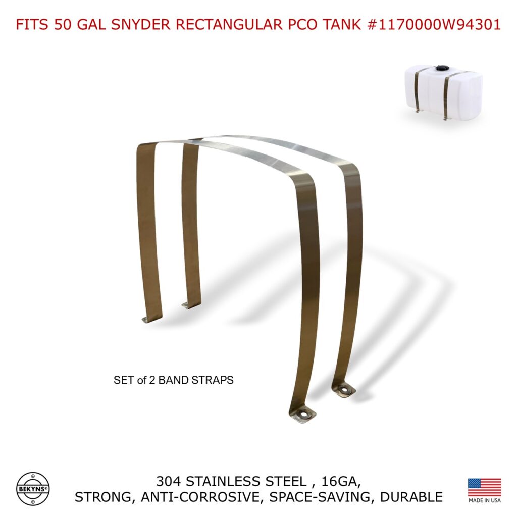Bekyns Stainless Band Straps for 50 Gallon Snyder Rectangular Utility PCO Tank #1170000W94301