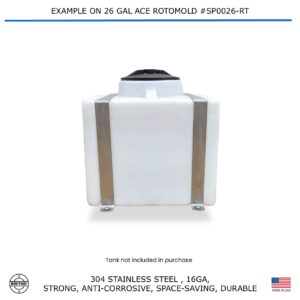 Bekyns Stainless Band Straps for 26 Gallon Rectangular Tank Den Hartog/Ace Rotomold #SP0026-RT, Norwesco #43835