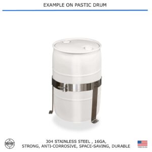 Bekyns Stainless Cradle Bracket Straps for 55 Gallon Plastic Drums - Universal fit