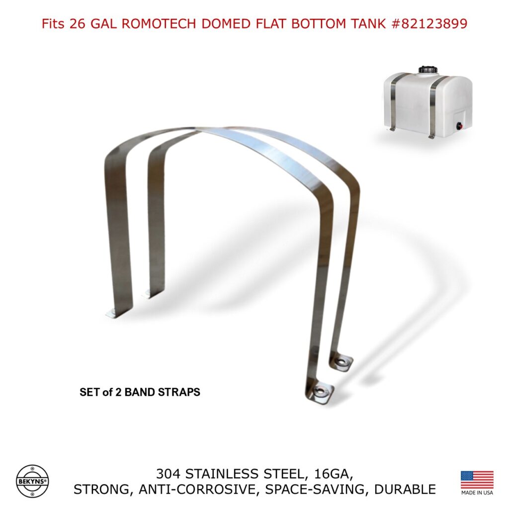 Bekyns Stainless Band Straps for 26 Gal Romotech Flat Bottom Storage Tank # 82123899