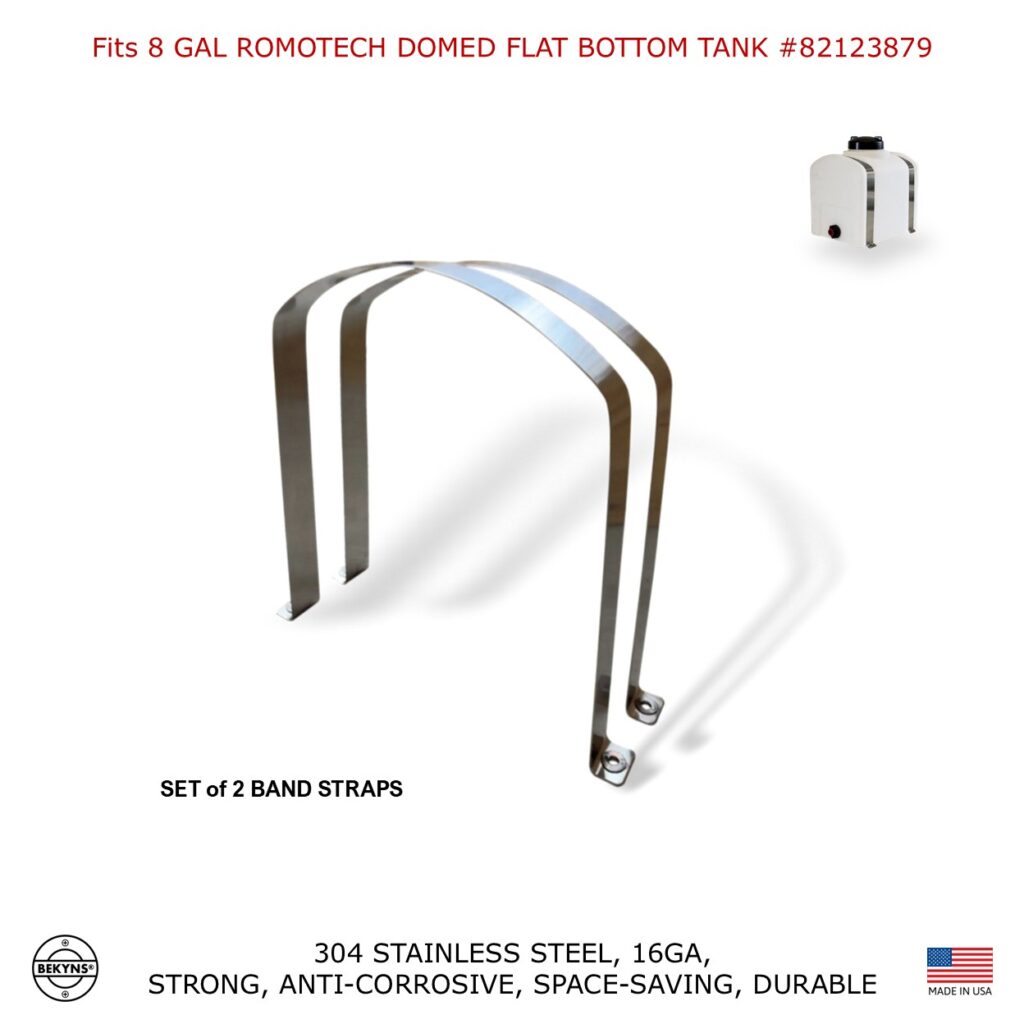 Bekyns Stainless Band Straps for 8 Gallon Flat Bottom Storage Romotech Tank #82123879