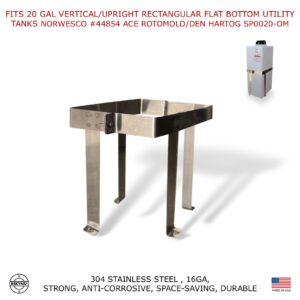 Bekyns Stainless Cradle Straps Brackets for 20 Gallon Flat Bottom Rectangular Upright Vertical Tanks - Universal Fit