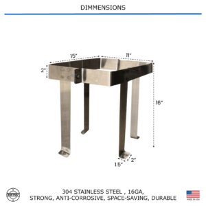 Bekyns Stainless Cradle Straps Brackets for 20 Gallon Flat Bottom Rectangular Upright Vertical Tanks - Universal Fit