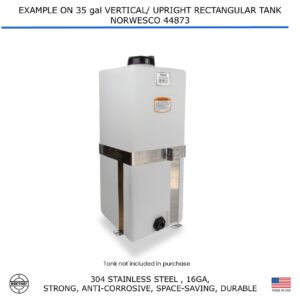 Bekyns Stainless Cradle Bracket Straps for 35 Gallon Flat Bottom Vertical Rectangular Tanks - Norwesco 44783