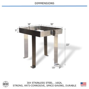 Bekyns Stainless Cradle Bracket Straps for 55 Gallon Flat Bottom Rectangular Upright Vertical Tanks - Universal Fit