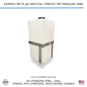 Bekyns Stainless Cradle Bracket Straps for 55 Gallon Flat Bottom Rectangular Upright Vertical Tanks - Universal Fit