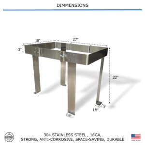 Bekyns Stainless Cradle Bracket Straps for 80 Gallon Vertical Flat Bottom Utility Tank Den Hartog/Ace Rotomold SP0080-RT