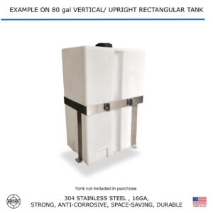 Bekyns Stainless Cradle Bracket Straps for 80 Gallon Vertical Flat Bottom Utility Tank Den Hartog/Ace Rotomold SP0080-RT