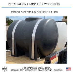 Bekyns Stainless Band Straps for 504, 525, 535, and 550 Gal Horizontal Leg Tanks - Universal Fit
