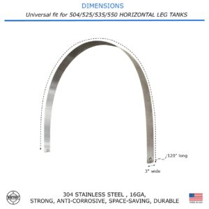 Bekyns Stainless Band Straps for 504, 525, 535, and 550 Gal Horizontal Leg Tanks - Universal Fit