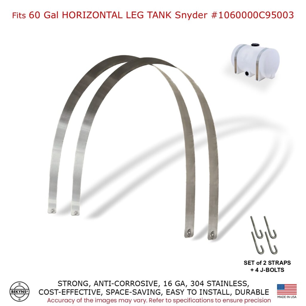 Bekyns Stainless Band Straps for 60 Gal Horizontal Leg Tank Snyder #1060000C95003