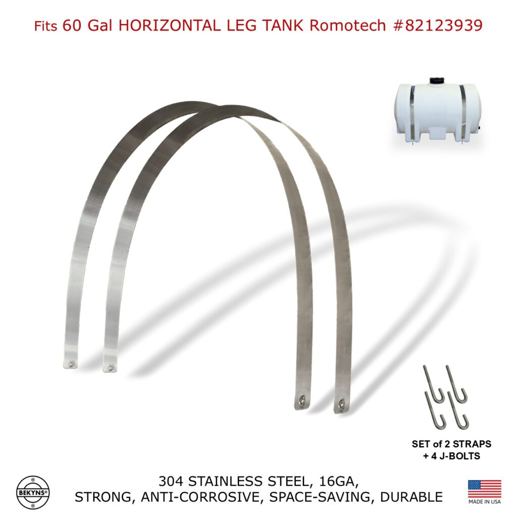 Bekyns Stainless Band Straps for 60 Gal Horizontal Leg Tank Romotech # 82123939