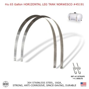Bekyns Stainless Band Straps for 65 Gal Horizontal Leg Tank Norwesco #45191