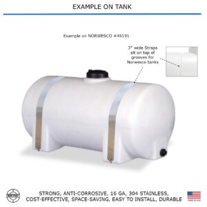 Bekyns Stainless Band Straps for 65 Gal Horizontal Leg Tank Norwesco #45191