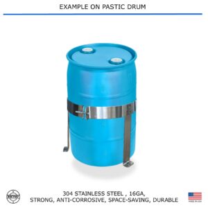 Bekyns Stainless Cradle Bracket Straps for 30 Gallon Plastic Drums - Universal fit