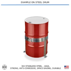 Bekyns Stainless Cradle Bracket Straps for 30 Gallon Steel Drums - Universal fit