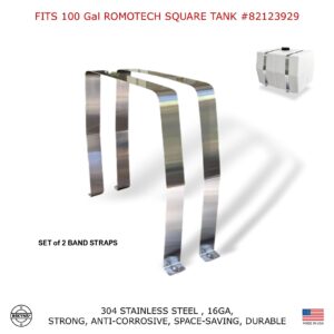 Bekyns Stainless Band Straps for 100 Gallon Romotech Square Tank # 82123929