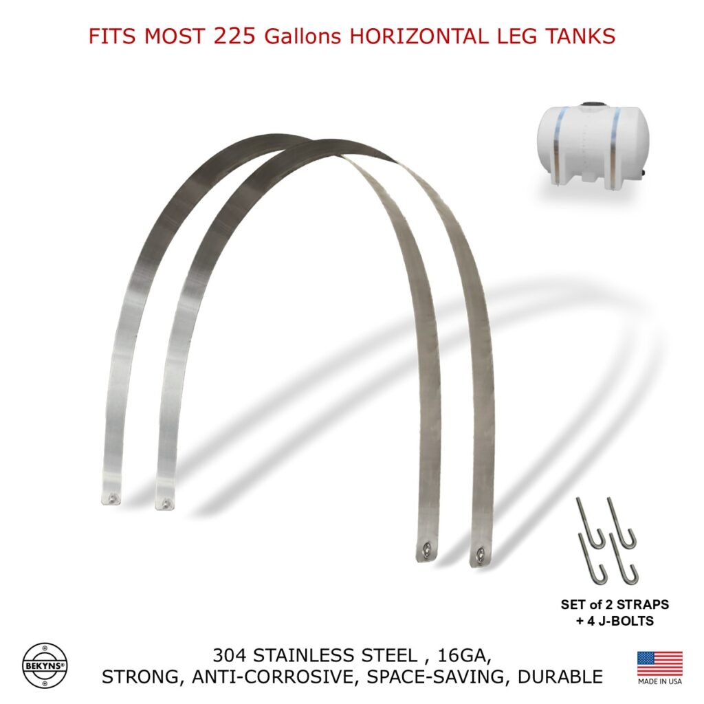 Bekyns Stainless Band Straps for 225 Gallon Horizontal Leg Tanks