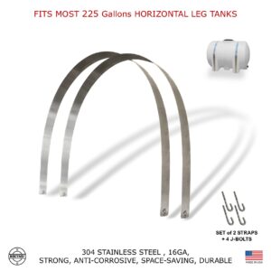 Bekyns Stainless Band Straps for 225 Gallon Horizontal Leg Tanks