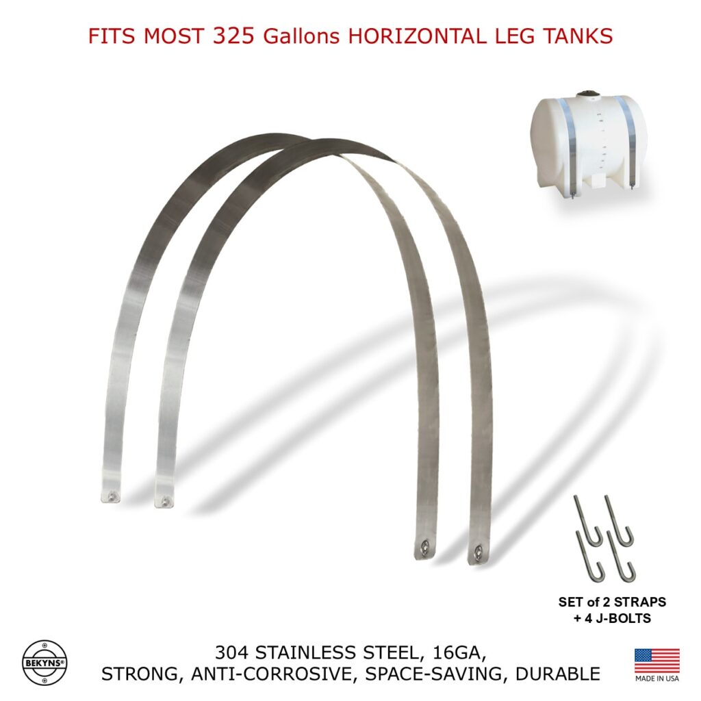 Bekyns Stainless Band Straps for 325 Gallon Horizontal Leg Tanks